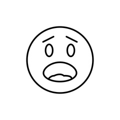 Scared expression face icon Flat vector set outline