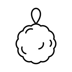 Shower sponge ball icon Flat vector set outline