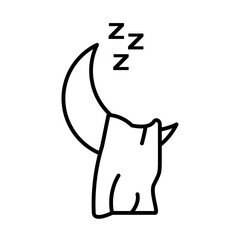 sleep icon Flat vector set outline