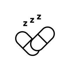 sleeping pills icon Flat vector set outline