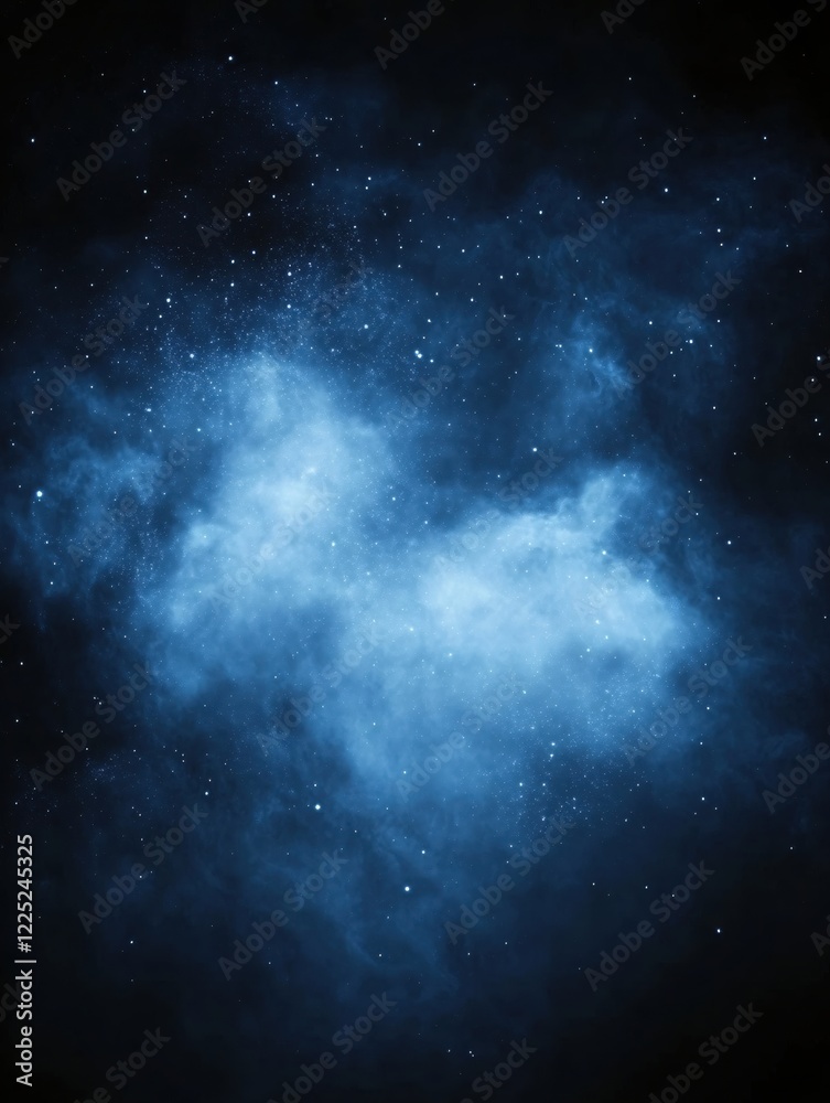 Canvas Prints cosmic cloud of stars and dust in deep space with a mysterious blue light and dark background