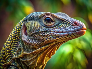 Obraz premium Wild Argus monitor lizards: stunning close-up photography revealing intricate textures and details.