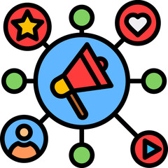 Viral Marketing lineal color icon