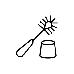 Toilet Brush icon Flat vector set outline