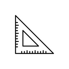 Triangle ruler icon Flat vector set outline