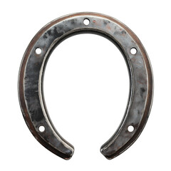 Obraz premium iron horseshoe with nail holes isolated on transparent white background