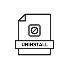 uninstall icon Flat vector set outline