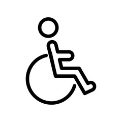 wheelchair symbol Flat vector set outline