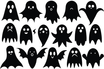 Naklejka premium Halloween ghost vector logo icon design
