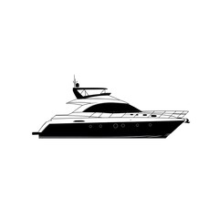 luxury yacht isolated on white