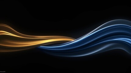 Obraz premium Elegant Gold and Blue Wave Streaks