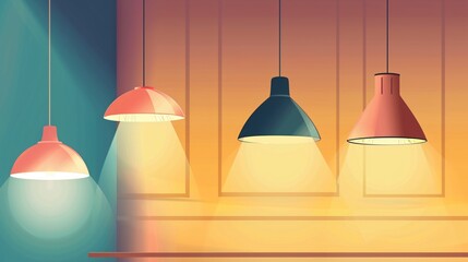 Modern Cartoon Ceiling Lamps Hanging in Stylish Interior Spot Light