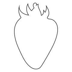 Hand-Drawn Strawberry Line Art Design
