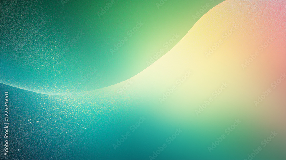 Aufkleber Elegant abstract digital artwork featuring a smooth gradient color transition from dark green to light blue with a slightly grainy texture. The gradient flows diagonally from the top left to the botto