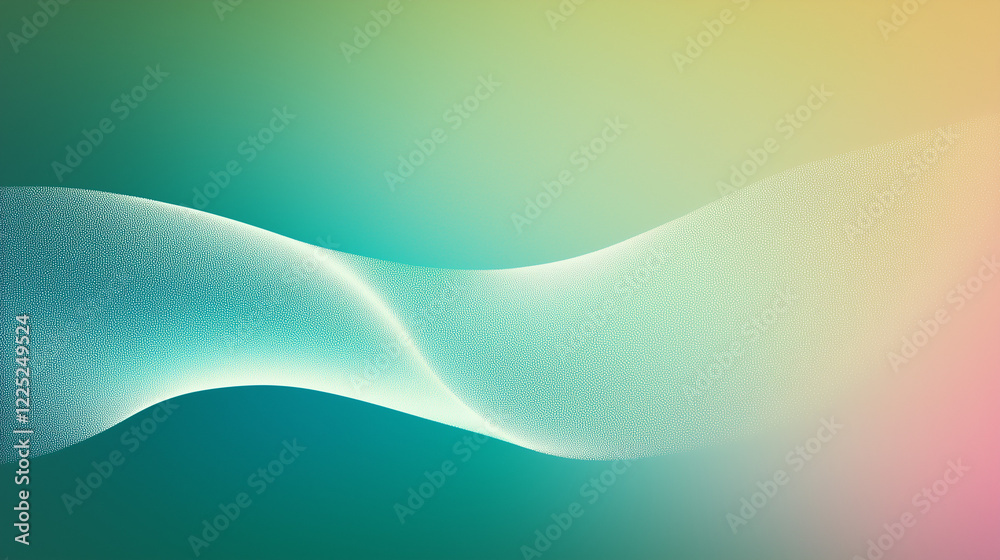 Aufkleber Elegant abstract digital artwork featuring a smooth gradient color transition from dark green to light blue with a slightly grainy texture. The gradient flows diagonally from the top left to the botto