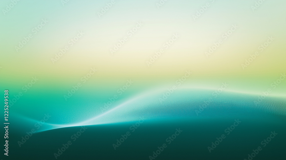 Aufkleber Elegant abstract digital artwork featuring a smooth gradient color transition from dark green to light blue with a slightly grainy texture. The gradient flows diagonally from the top left to the botto