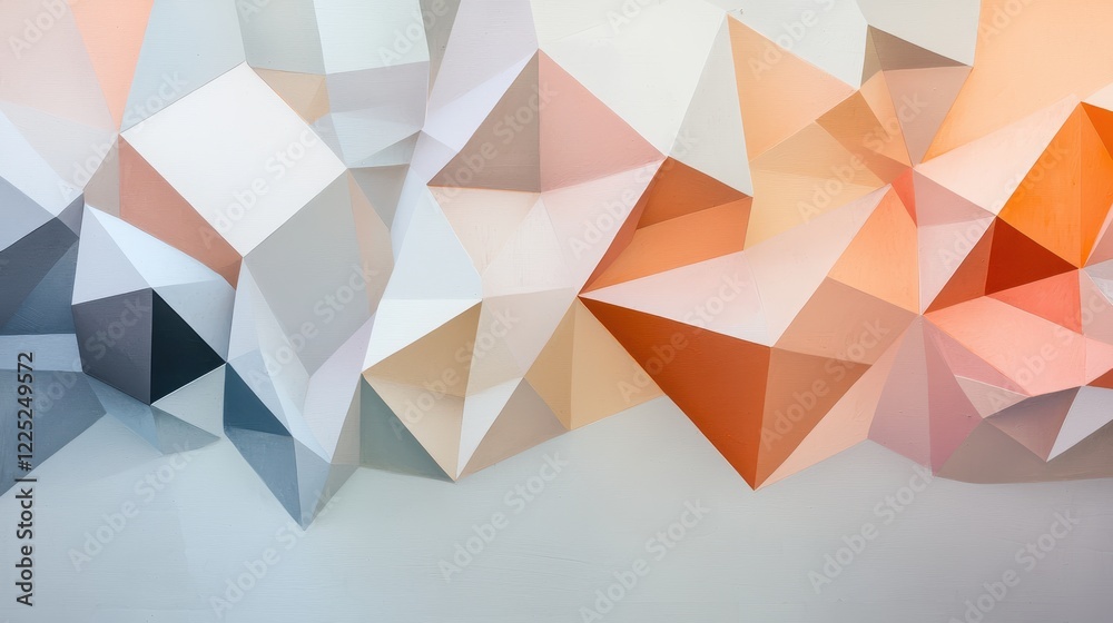 Poster sharp angular polygons composition in metallic tones for modern artistic backgrounds