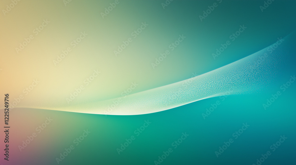 Poster Elegant abstract digital artwork featuring a smooth gradient color transition from dark green to light blue with a slightly grainy texture. The gradient flows diagonally from the top left to the botto