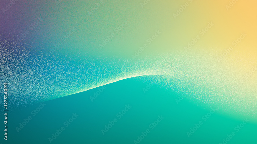 Aufkleber Elegant abstract digital artwork featuring a smooth gradient color transition from dark green to light blue with a slightly grainy texture. The gradient flows diagonally from the top left to the botto