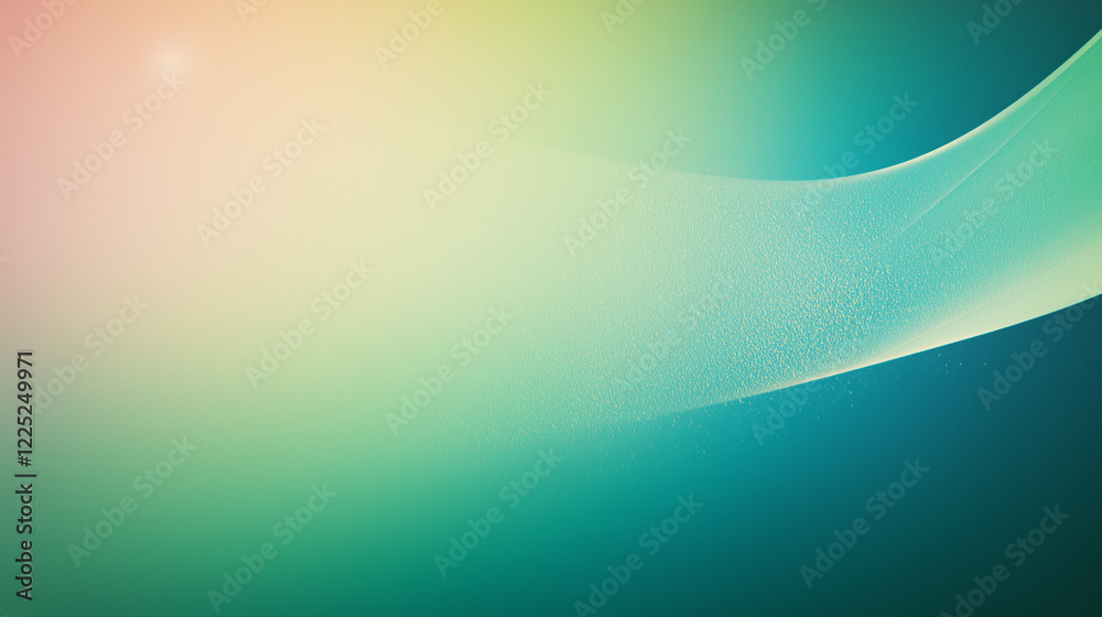 Aufkleber Elegant abstract digital artwork featuring a smooth gradient color transition from dark green to light blue with a slightly grainy texture. The gradient flows diagonally from the top left to the botto