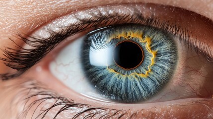 Fototapeta premium Detailed Rendering of a Human Eye with Labeled Parts for Medical and Educational Purposes