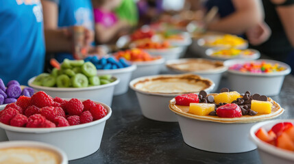 Colorful Pancake Festival Area for Kids to Enjoy Fun Food and Creative Toppings Delightfully