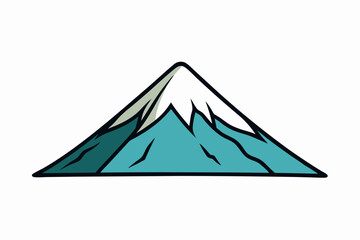 Mountain Peak Silhouette on White Background - Vector Illustration