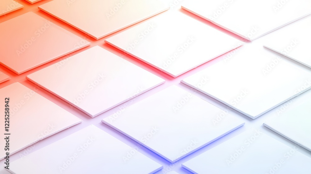 Poster overlapping squares in diagonal pattern with fading colors for abstract background design