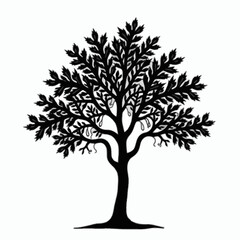 black tree silhouette, vector tree art, tree illustration, tree clipart, nature silhouette, tree design, tree vector graphic, minimal tree art, black tree vector, tree cutout, nature vector, woodland 