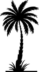 Obraz premium a silhouette illustration of a tall palm tree