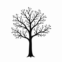 black tree silhouette, vector tree art, tree illustration, tree clipart, nature silhouette, tree design, tree vector graphic, minimal tree art, black tree vector, tree cutout, nature vector, woodland 
