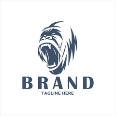 Roaring Angry Bog Gorilla Ape Logo Design