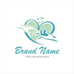 Hands Touching Hands with Love Shaped Image Background Logo Design
