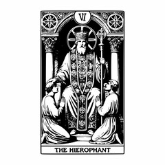 Fototapeta premium The Hierophant Tarot Card Interpretation