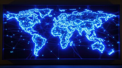 A digital illustration of a global network,