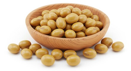 Wooden Bowl of Golden Chocolate Candy Coated Peanuts