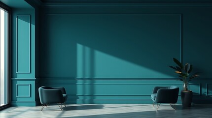 Modern luxury interior designs. Empty painted wall.dark accent furniture and a blank background.Living interior trend year Modern luxury apricot drawing room interior home designs