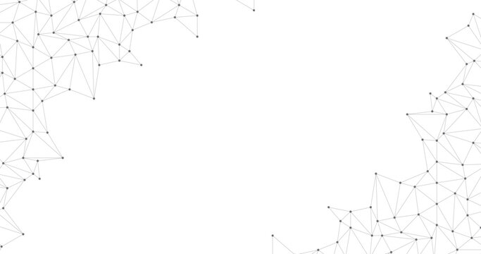 modern data futuristic lines with dots in corners in transparent background template