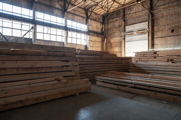 Warehouse with various types of timber