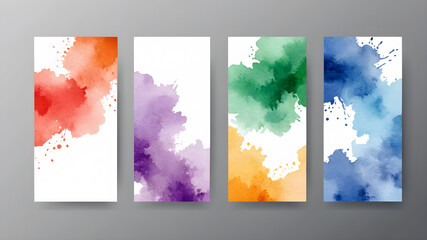Watercolor greeting card design template . Greeting card template, brochure design, cover modern layout, annual report, poster,