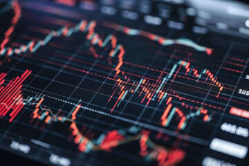 Various cryptocurrency charts depict intricate price movements and trends in the digital currency market, showcasing analysis tools and time series data for informed trading decisions.