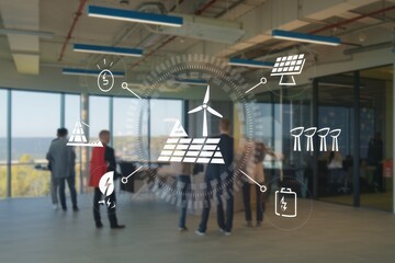 Modern Office Displays Renewable Energy Sources