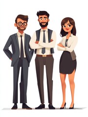 Fototapeta premium Business teamwork office character. Colleagues working together concept. Flat cartoon character.