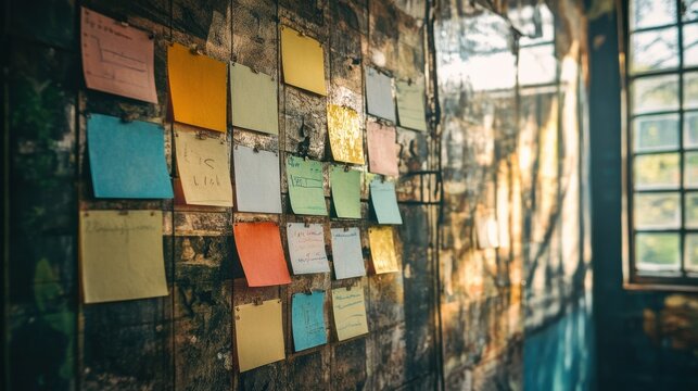 Vintage Scrum Board Agile Project Management Retro Photo