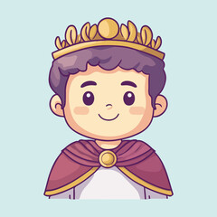 A young king with a smile vector illustration 