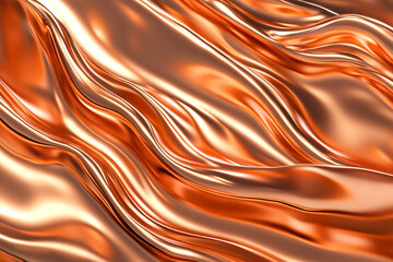 Obraz premium Surreal Ocean Copper Waves Shifting - Ideal for Art Prints and Meditation Apps