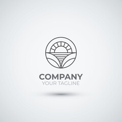 circle Farm house and agriculture logo design template