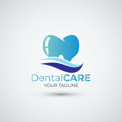 Dental care and dentistry logo design element template