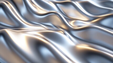 Silver Waves: Abstract Metallic Texture