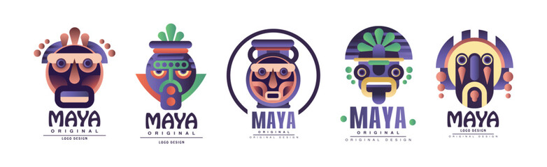 Maya Original Design Logo and Label Sign Vector Set